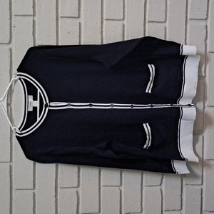 Cj Banks Navy Blue White Trim Button Up Sweater. Size Plus Size NWT